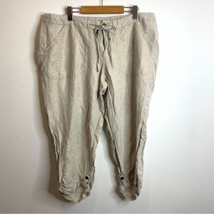Lane Bryant Linen Blend Cropped Metallic Pants